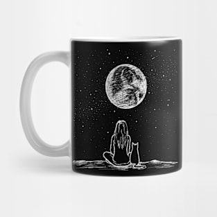 Cat and moon Mug